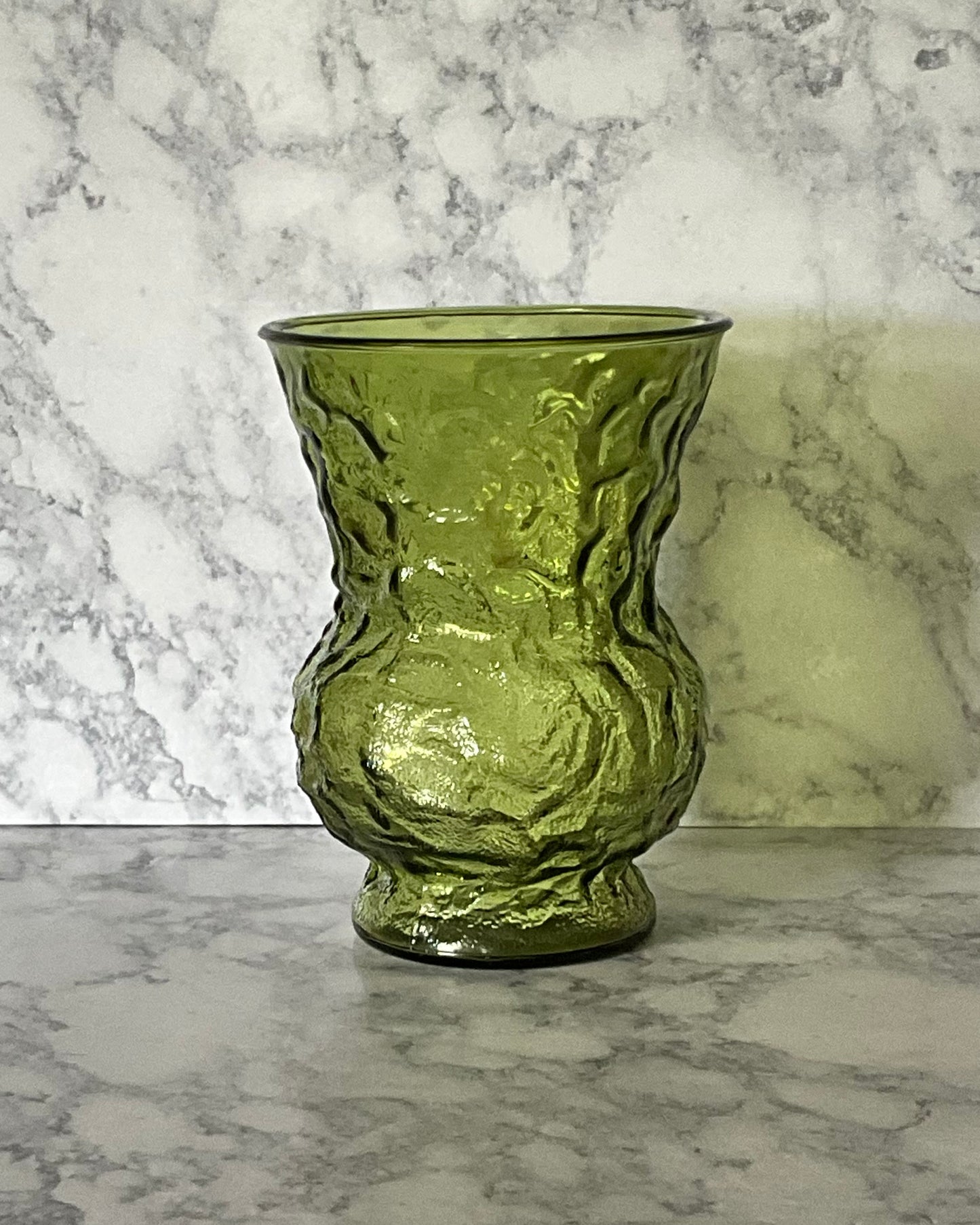 E.O. Brody Co. Green Crinkle Bulb Vase