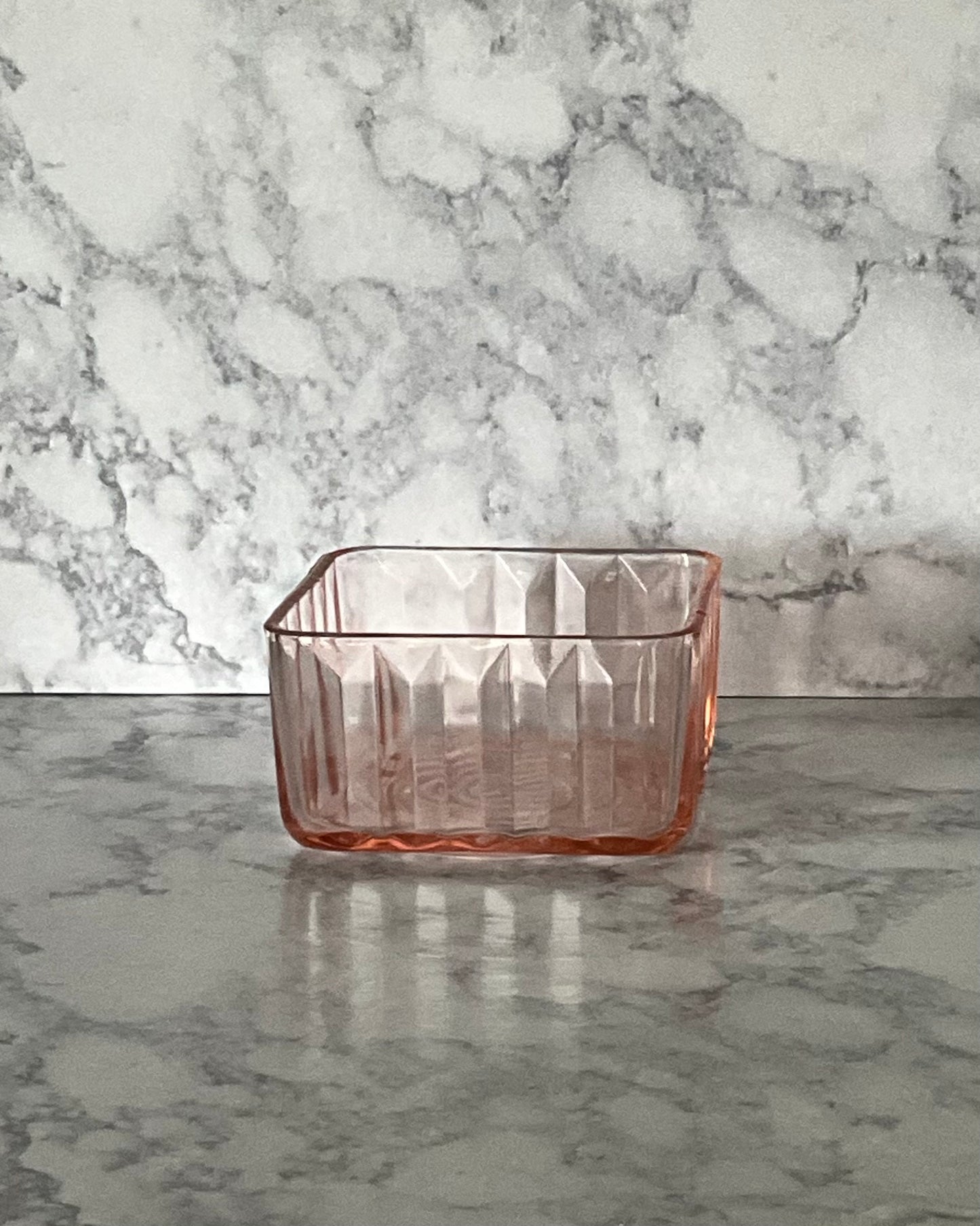 Jeanette Glass Pink Jennyware Square Refrigerator Container