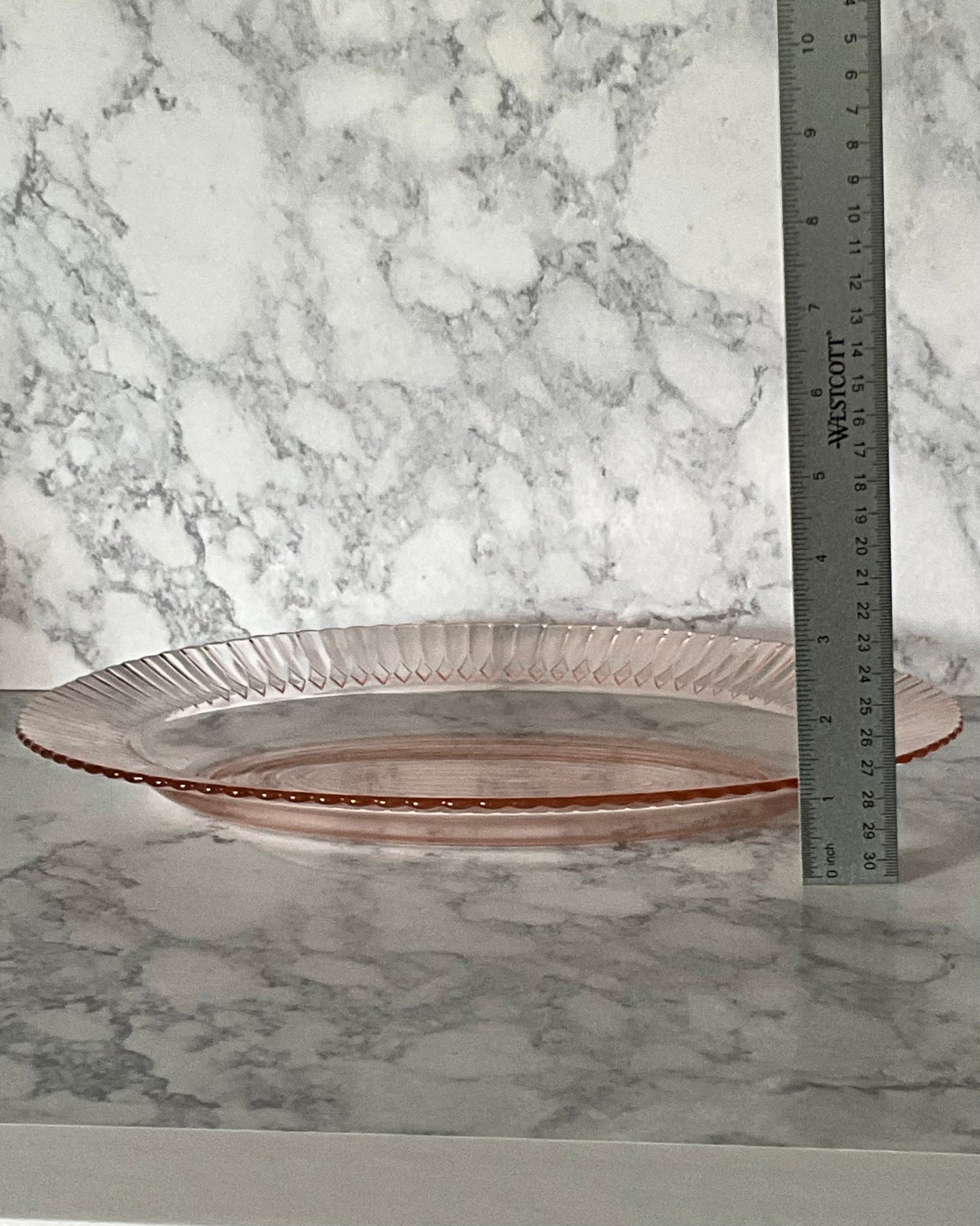Federal Glass Sharon Cabbage Rose Pink Oval Platter