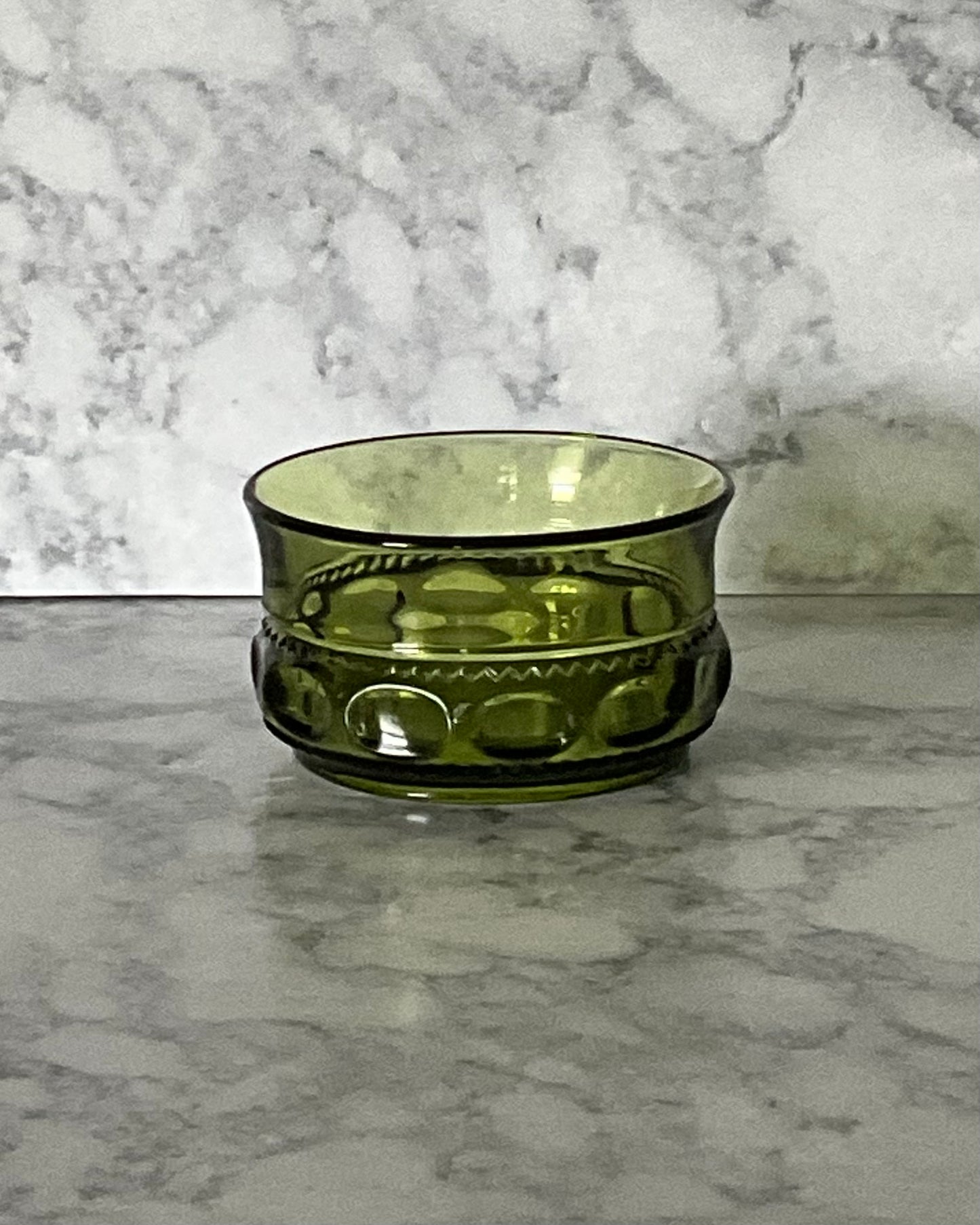 Indiana Glass Small King Crown Thumbprint Green Bowl