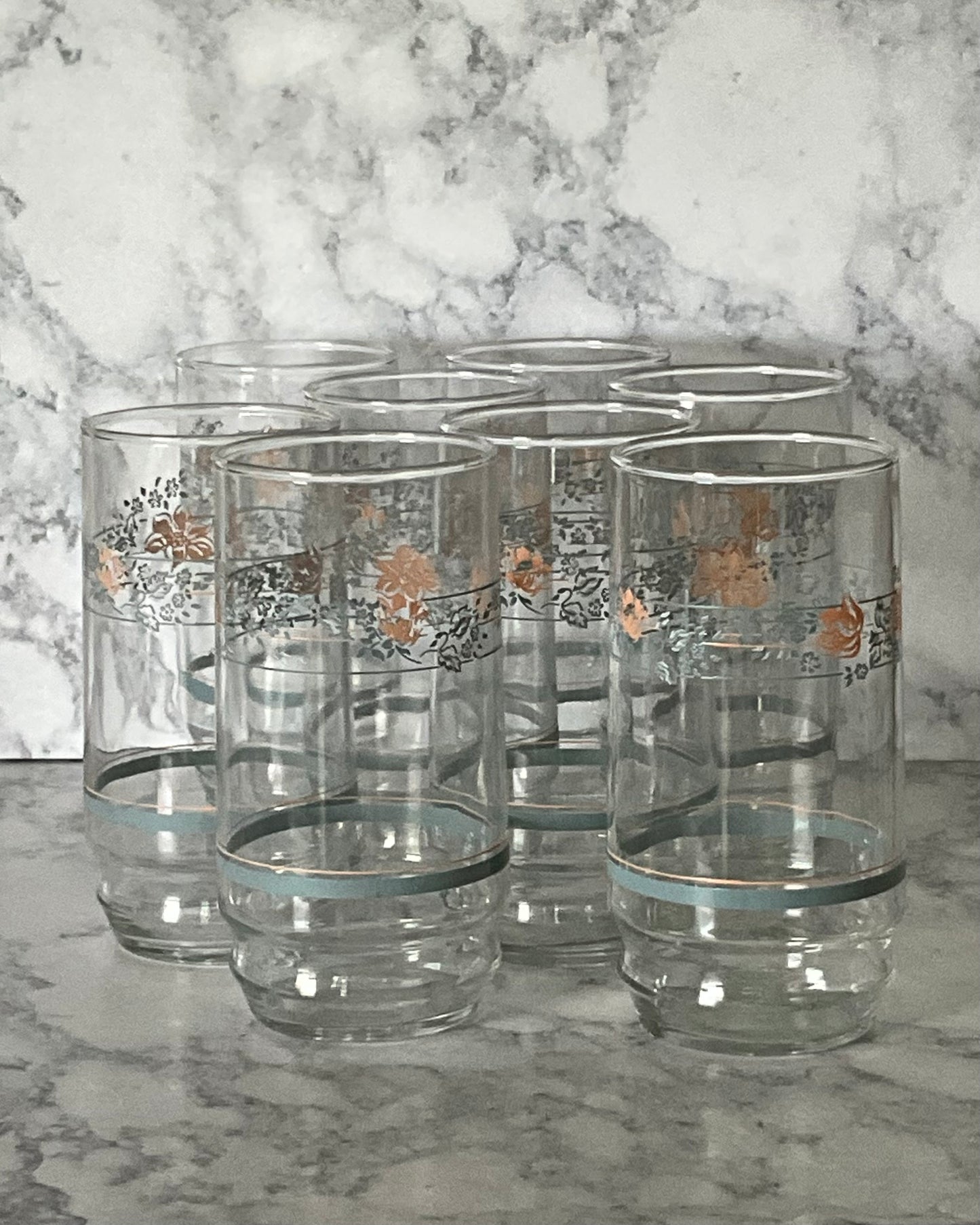 Corelle Apricot Grove Ripple Water Glasses (8)