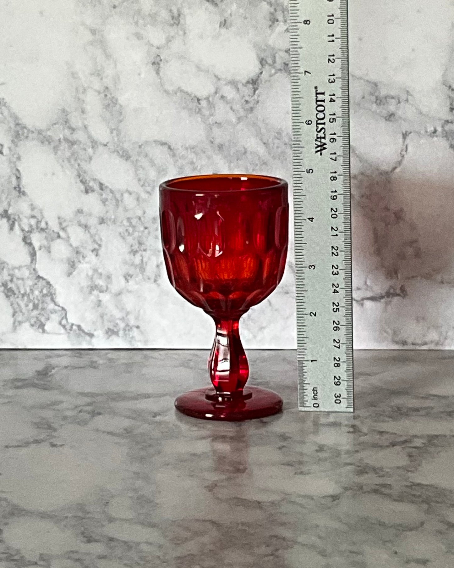 Fenton Ruby Red Thumbprint 5oz Wine Glass