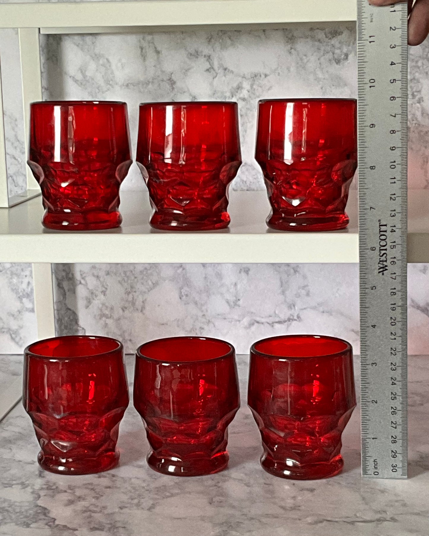 Viking Glass Georgian Ruby Red Flat Juice Glass (6)