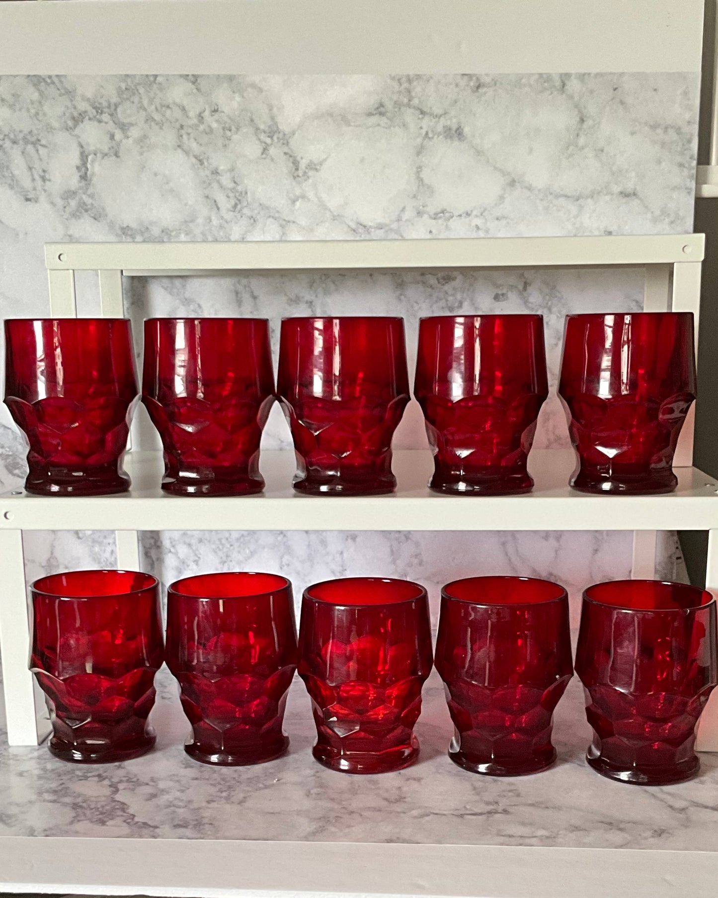 Viking Glass Georgian Ruby Red 9oz Flat Tumbler (10)