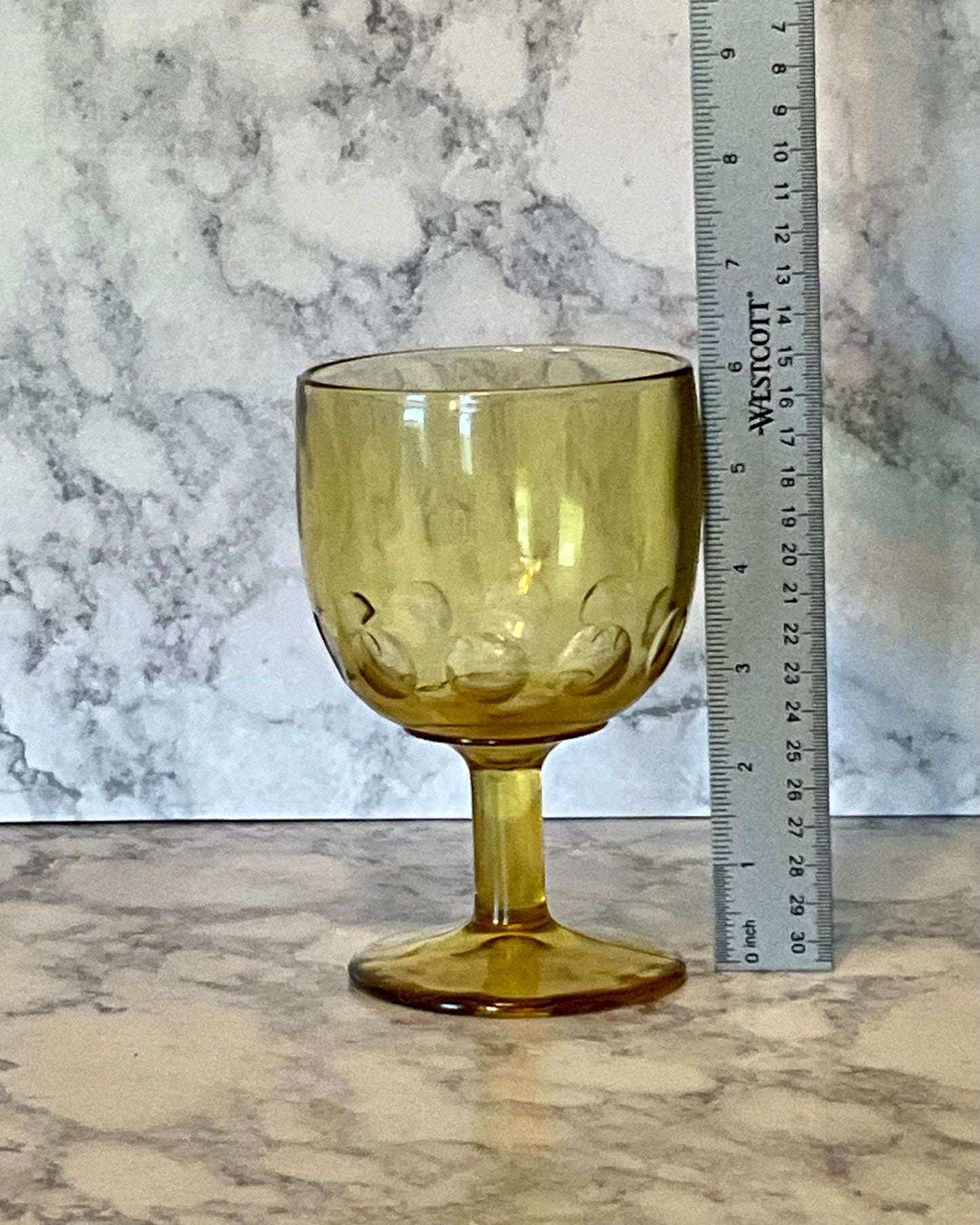 Bartlett Collins Thumbprint Amber Water Goblet