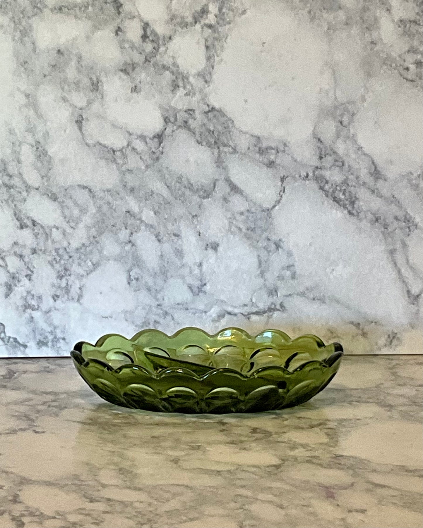Indiana Glass Green Oval Divided Relish Dish