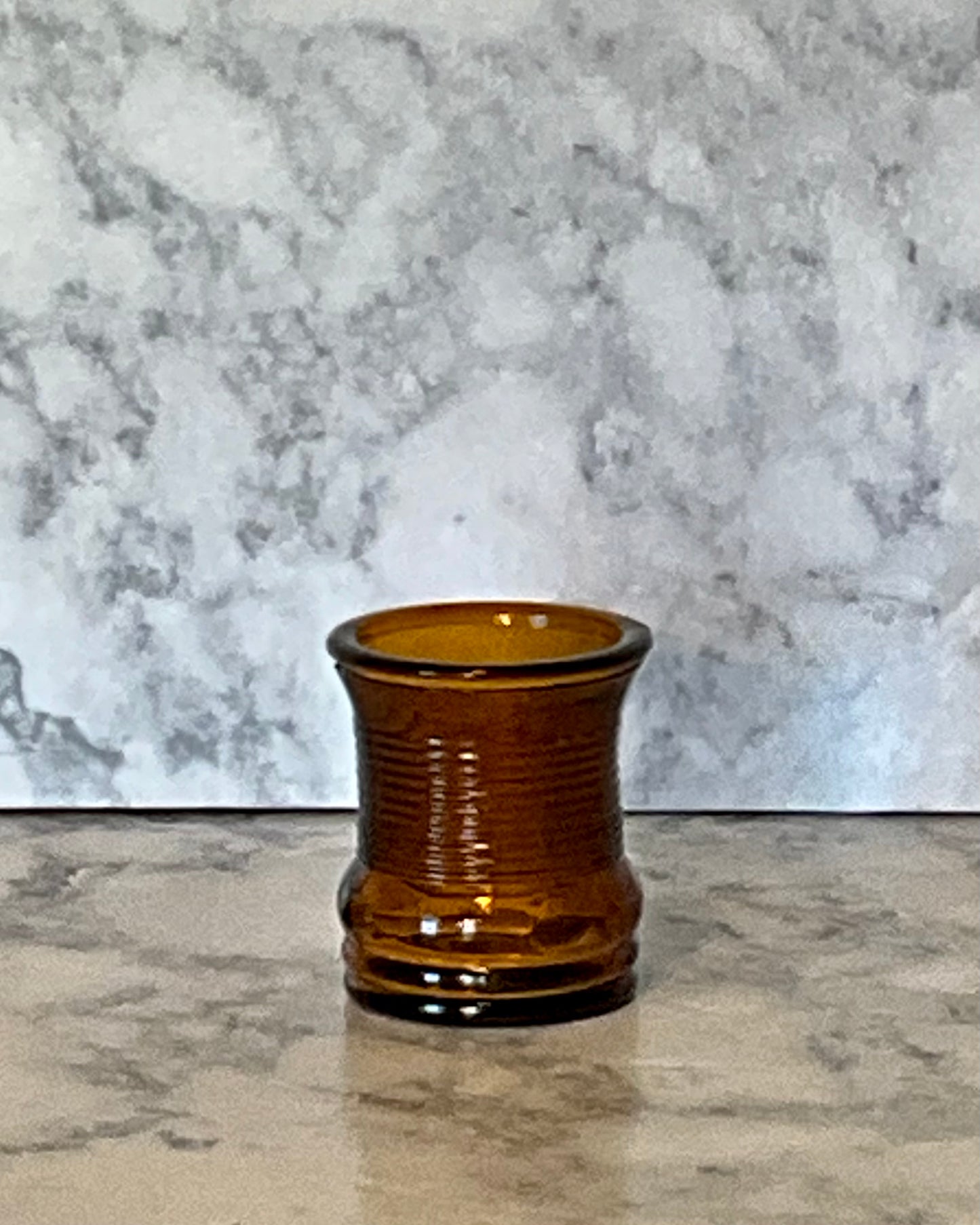 Tiny Brown Ribbed Toothpick Holder