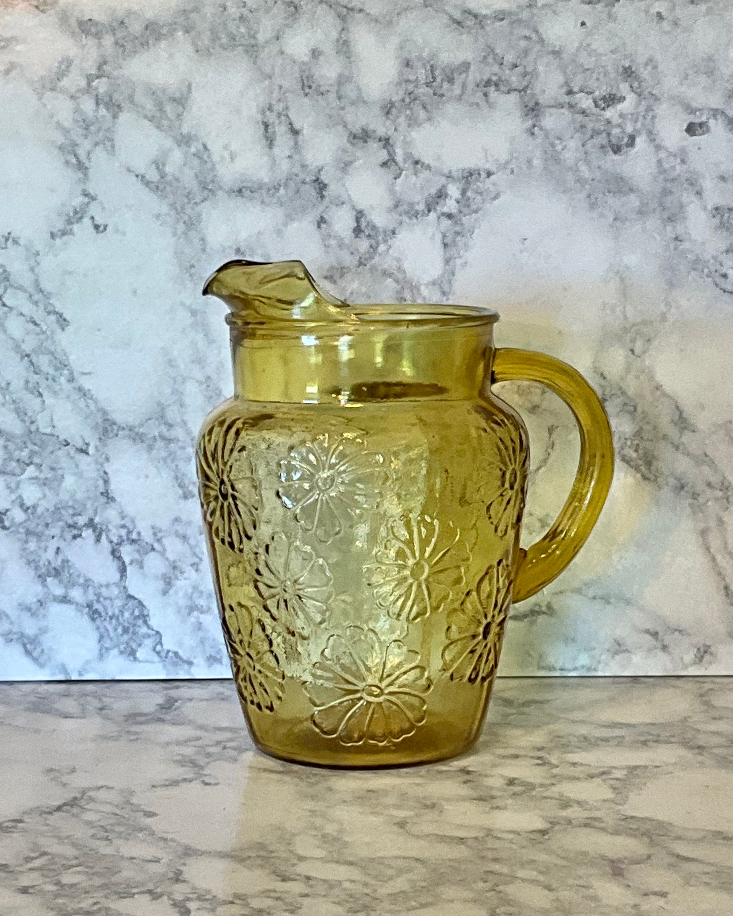 Anchor Hocking Amber Spring Song Pitcher