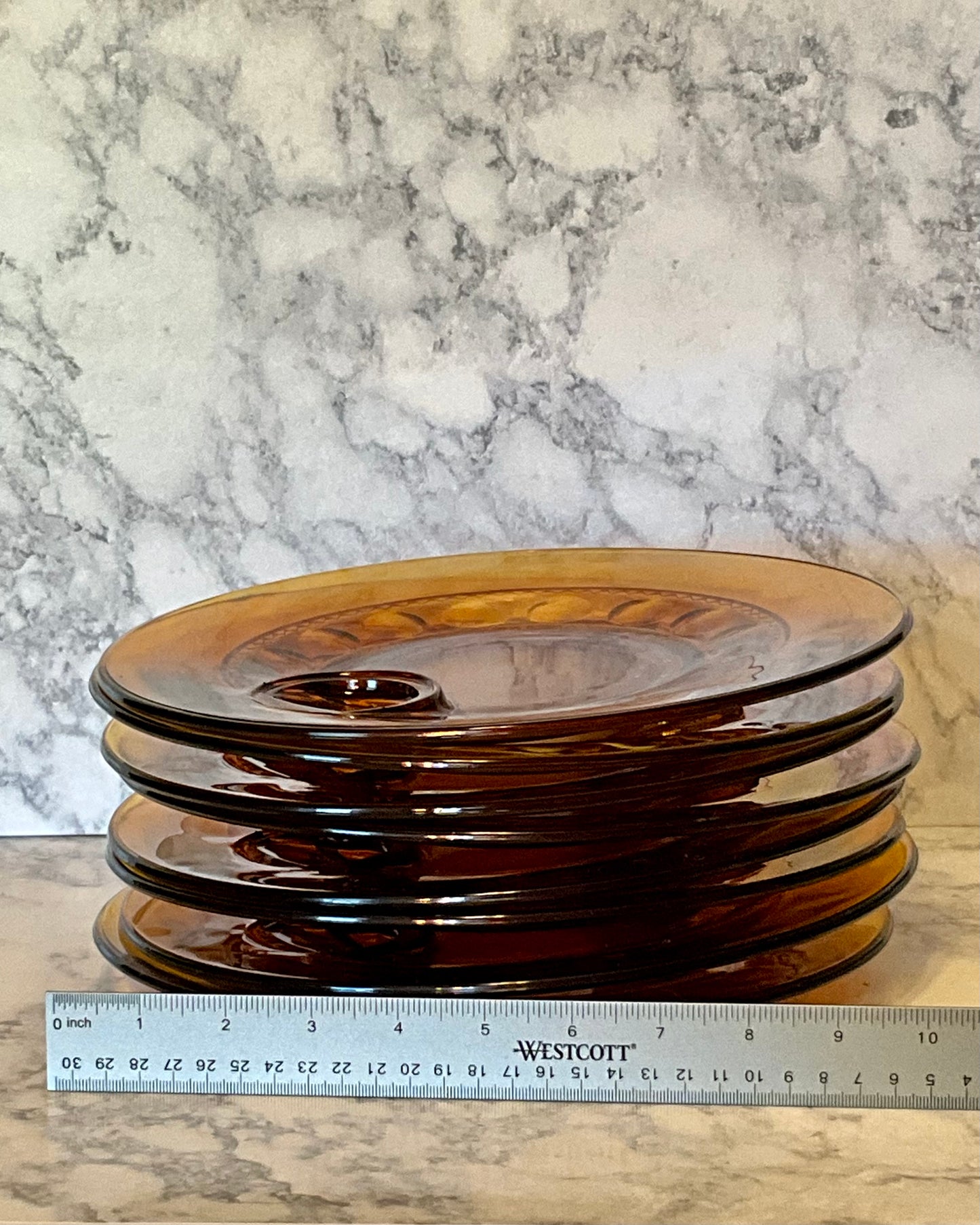 Colony Crown Amber Snack Plate (Set of 4)