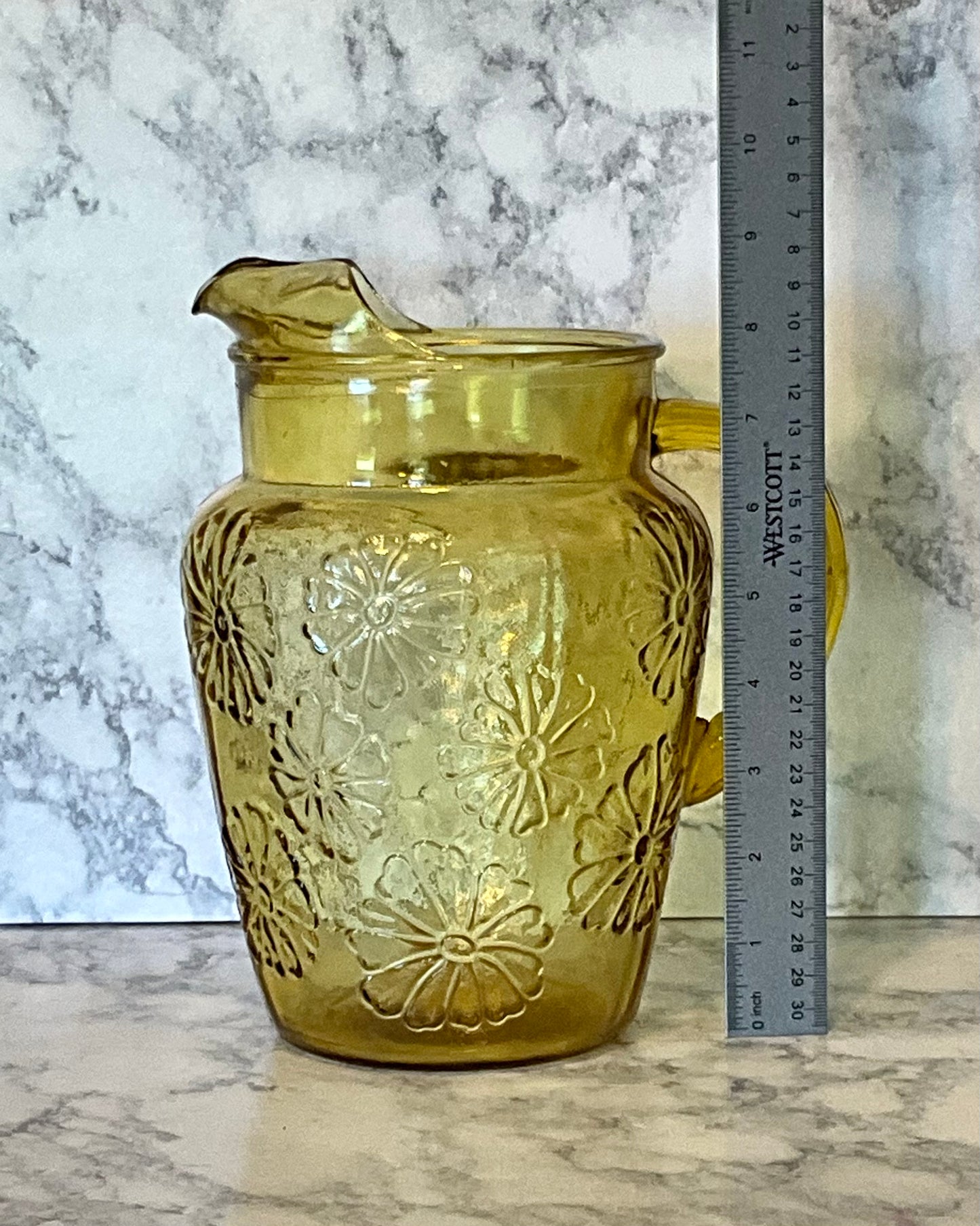 Anchor Hocking Amber Spring Song Pitcher