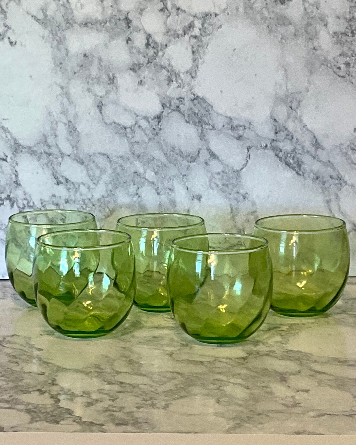 Indiana Glass Green Optic Small Glasses (5)