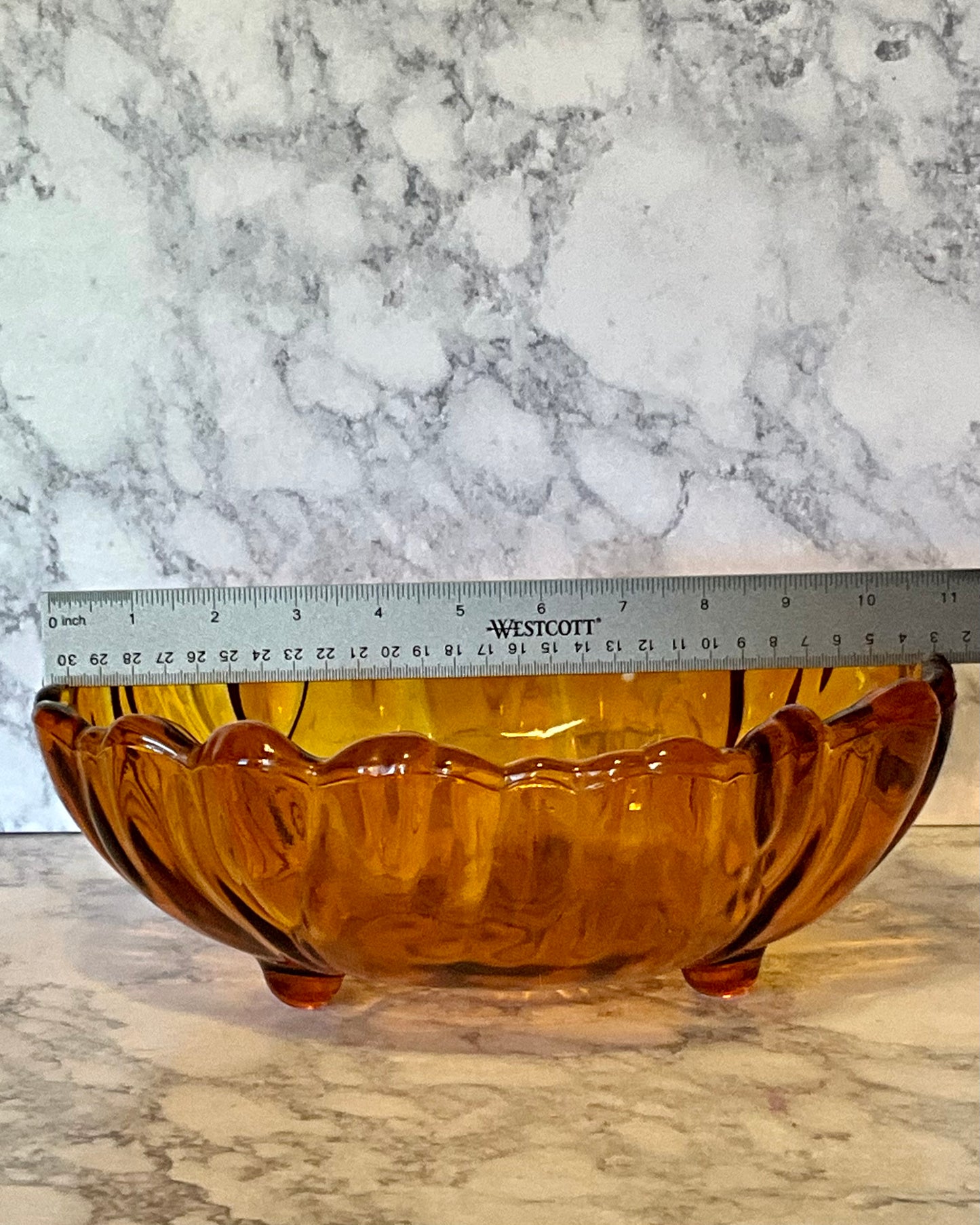 Indiana Glass Large Amber Sunflower Bowl